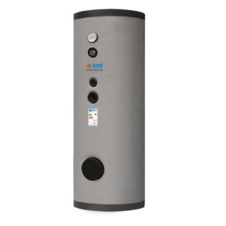 Tml DSFI00800R Bouilloire lt. 800 en acier inox AISI 316L avec deux échangeurs thermiques à serpentins fixes et isolation rigide