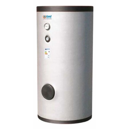 Tml WP2X00600R Bollitore lt. 600 in acciaio inox AISI 316L per pompa di calore con due scambiatori di calore a serpentino fisso coibentazione rigida