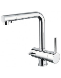 3-way high spout sink mixer with 2 chrome outlets