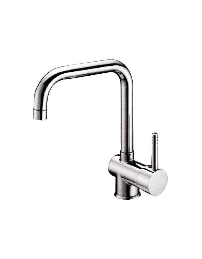 Miscelatore lavello canna alta quadra cromo