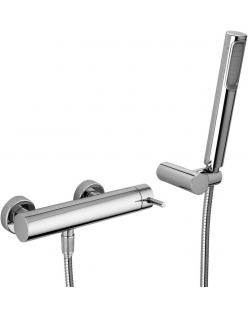 Miscelatore doccia esterno con supporto a muro snodato in...