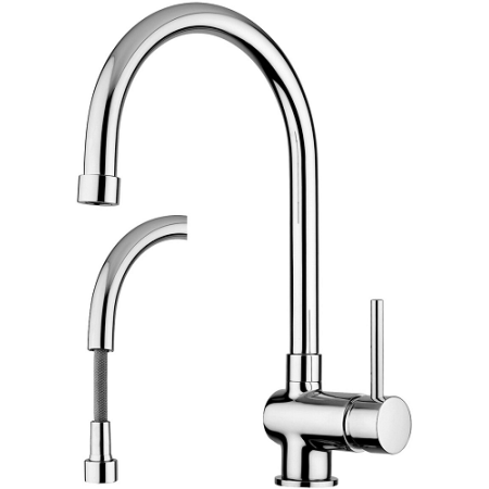 Miscelatore lavello con doccia estraibile Serie Stick cromo
