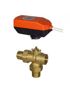 Fast 3-way "t" valve d. 3/4" type all/nothing female...