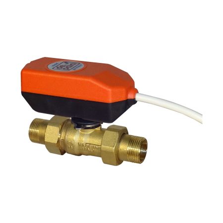 De Pala Fast valvola sfera 2 vie d. 1" tipo tutto/niente attacchi bocchettone c/motore 3 fili 1 contatto ausiliario ap 12" 230vac