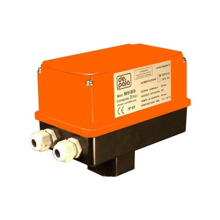 Motor de accionamiento de 2 hilos 2 contactos auxiliares de 60" para conexión ISO 5211 F05 Q14 24VAC a 90° para válvulas de 2/3 vías d. 2"1/2-3"-4"