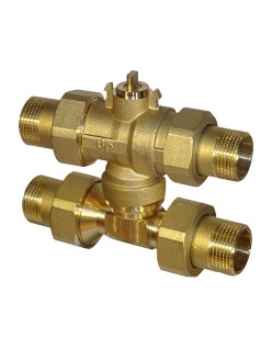 Schneller Kugelhahn 4-Wege d. 3/4" mit Bypass-Anschlüssen...