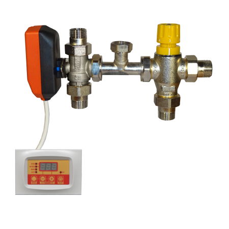 Kit de integración solar caldera válvula motorizada + ingiere termostática / centralita digital con conexiones de unión