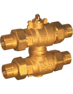 4-Wege-Kugelhahnkörper d. 3/4" mit Bypass-Achsabstand...