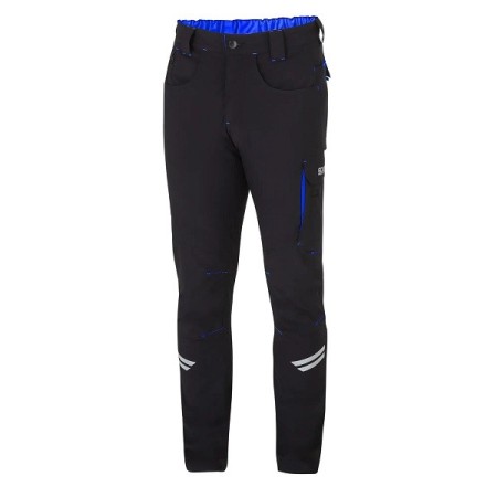 SPARCO KANSAS LIGHT TECH TROUSERS BLACK/LIGHT BLUE SIZE. S
