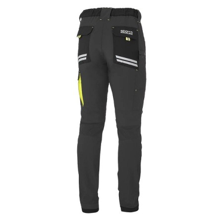 SPARCO LIGHT TECH KANSAS TROUSERS DARK GREY/FLUORESCENT YELLOW SIZE. M