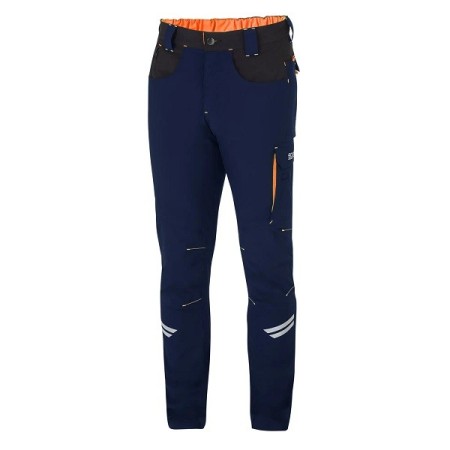 SPARCO KANSAS LIGHT TECH TROUSERS NAVY BLUE/FLUORESCENT ORANGE SIZE. XS