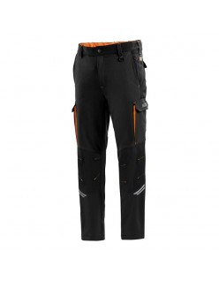 SPARCO PANTALONI TECH OREGON NERO/ARANCIO FLUORESCENTE TG.L
