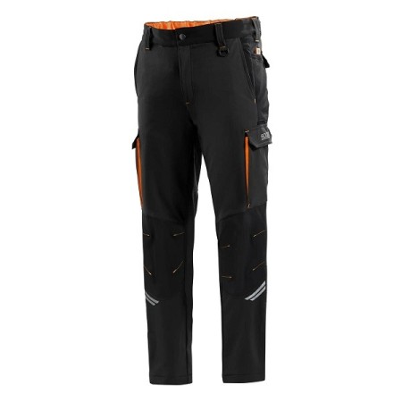 SPARCO PANTALONI TECH OREGON NERO/ARANCIO FLUORESCENTE TG.M