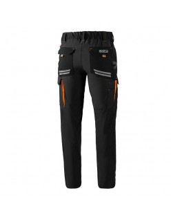 SPARCO PANTALONI TECH OREGON NERO/ARANCIO FLUORESCENTE TG.XS 2