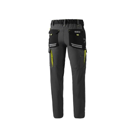 SPARCO PANTALONI TECH OREGON GRIGIO SCURO/GIALLO FLUORESCENTE TG.M