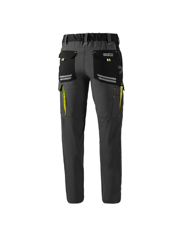 PANTALON SPARCO OREGON TECH GRIS FONCÉ/JAUNE...