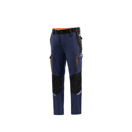 SPARCO OREGON TECH TROUSERS NAVY/FLUORESCENT ORANGE SIZE. L