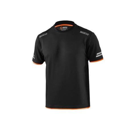 SPARCO T-SHIRT TECH TUCSON NERO/ARANCIO FLUORESCENTE TG.M