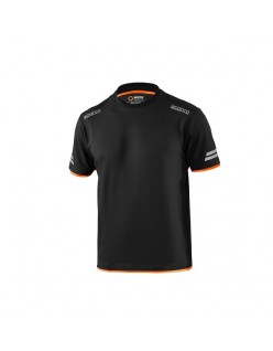 SPARCO T-SHIRT TECH TUCSON NERO/ARANCIO FLUORESCENTE TG.XS