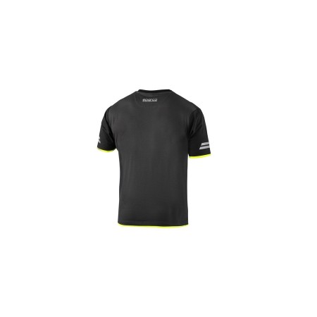 SPARCO T-SHIRT TECH TUCSON DUNKELGRAU/FLUORESZIEREND GELB GRÖSSE. L