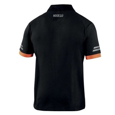 SPARCO POLO TECH TOLEDO NERO/ARANCIO FLUORESCENTE TG.L