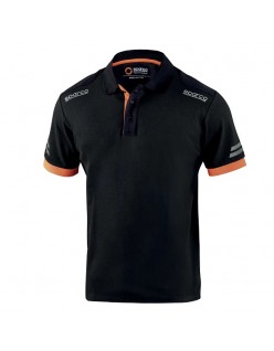 SPARCO POLO TECH TOLEDO BLACK/FLUORESCENT ORANGE SIZE. S