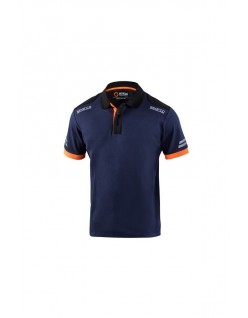 SPARCO POLO TECH TOLEDO BLU MARINE/ARANCIO FLUORESCENTE TG.L