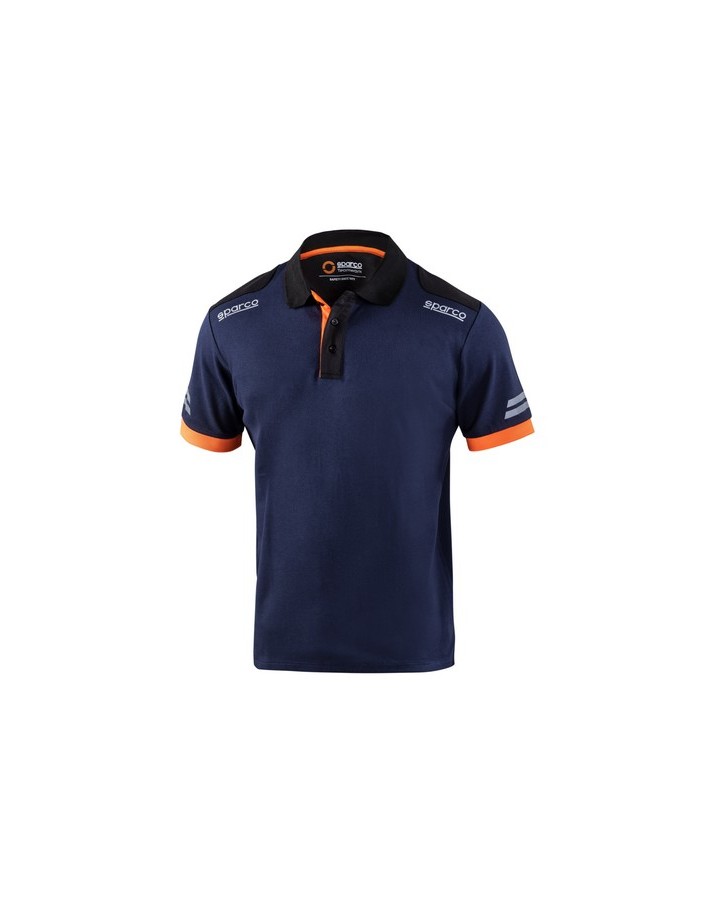 SPARCO POLO TECH TOLEDO BLEU MARINE/ORANGE FLUO...
