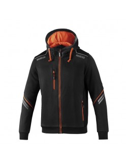 SPARCO CAPUCHE FULL ZIP COLORADO NOIR/ORANGE FLUO TAILLE. M