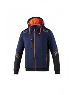 SPARCO HOODED FULL ZIP COLORADO NAVY BLUE/FLUORESCENT...