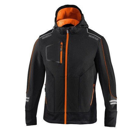 SPARCO SOFT-SHELL TECH YORK NERO/ARANCIO FLUORESCENTE TG.XXL