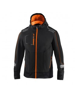 SPARCO SOFT-SHELL TECH YORK BLACK/FLUORESCENT ORANGE SIZE. L
