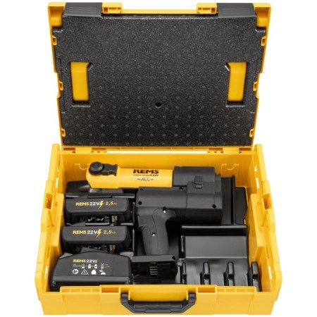 Rems Akku-Press E 22V ACC Basic-Pack L-Boxx Pinzatrice a batteria + batteria 2,5 Ah