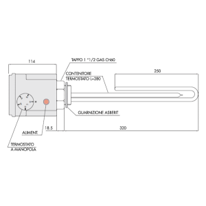 Argo Calentador eléctrico 3kw para depósito de ACS para bomba de calor Genera/iSeries/iM