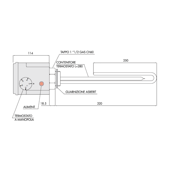 Argo Calentador eléctrico 3kw para depósito de ACS para bomba de calor Genera/iSeries/iM