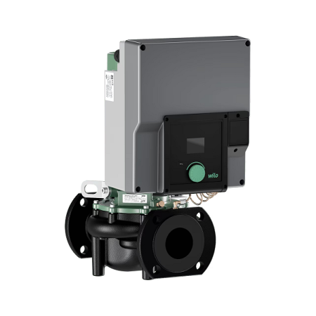 Wilo Yonos GIGA2.0-I 80/1-6/1,1 Pompa singola a motore ventilato ad alta efficienza ''IE5'', tipo in-line regolata elettronicamente, completa di trasduttore di pressione differenziale. Alim. 3~400 V/50 Hz. Bocche flangiate DN 80 PN 16