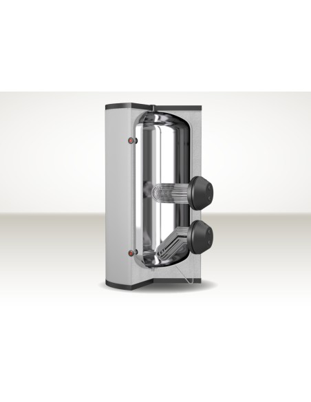 Cordivari EXTRA 2 INOX XXC 2000 Bollitore in acciaio INOX 316L con 2 scambiatori estraibili INOX 316L coibentazione flessibile smontabile 2000lt