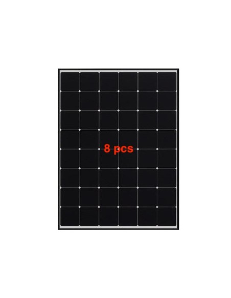 Sharp NQ-R256A Monokristalline Mono-Back-Contact-Solarmodule, 256 Wp, Rahmen aus schwarz eloxiertem Aluminium, Antireflexglas, 1318 × 980 × 46 mm, Los mit 8 Stück